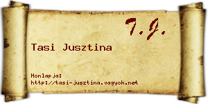 Tasi Jusztina névjegykártya